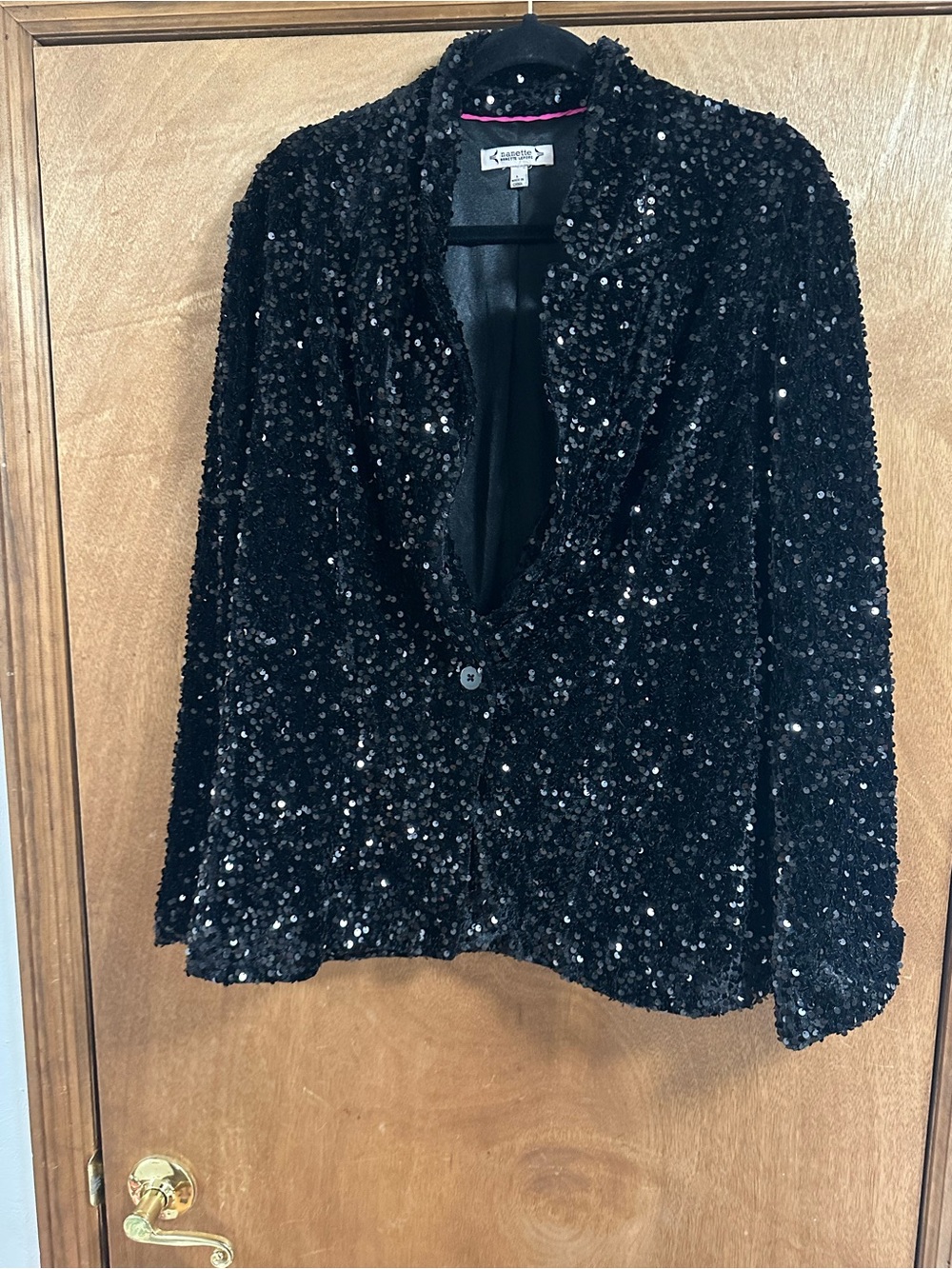 Beautiful Black Sequin Blazer - Sz Lg
